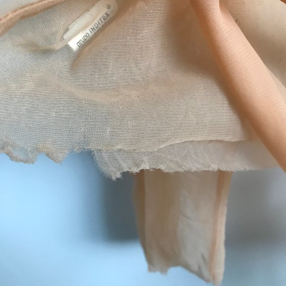 Zara Nude Sheer Long Sleeve Belted Blouse - Picture 6 of 13